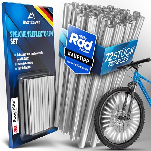 Nextcover® Speichenreflektoren Fahrrad - Das Original - [3M Scotchlite] maximale Sichtbarkeit I StVZO zugelassene Speichen Reflektoren Fahrrad I Fahrrad Reflektoren I Alternative Katzenaugen Fahrrad