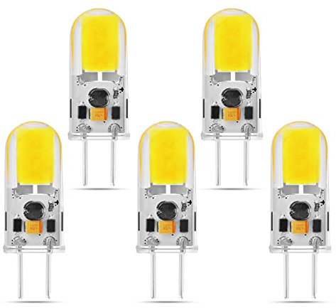 BVCL GY6.35 LED Lampen 3W, AC/DC 12V Dimmbar G6.35 LED 270LM, Ersatz für 30W GY6.35 Halogenlampen, Kein Flimmern, 5er Pack (Color : Cool White 6000K)