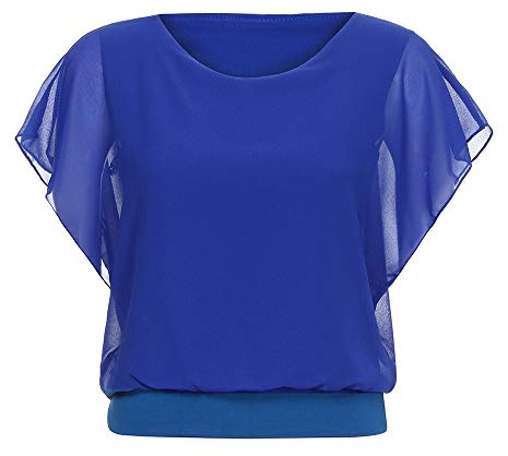 Chemise Femme Chiffon Blouse Femme Chic Et élégant Chemisier en Mousseline De Soie Femme Grande Taille T Shirt Manche Chauve Souris Femme Ete Mode Pas Cher Fashion Casual Top Haut