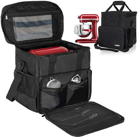TORIBIO Kitchen Mixer Storage Bag Compatible with KitchenAid and Extra Accessories, Mixer Portable Carrying Bag/Case fit for 6-Quart and 8-Quart Mixers, 15.7 x 10.6 x 17.7