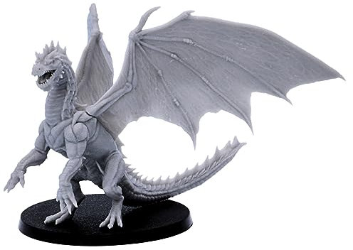 Figura in miniatura del giovane drago verde per tavolo 28 mm Dungeons and Dragons giochi in miniatura, giochi di ruolo fantasy