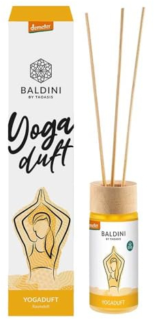 Baldini Yogaduft Raumduft Set – ätherisches Bio Duftöl mit Duftstein – Raumduft für Yoga, Meditation & Entspannung – Demeter-Zertifiziert – naturrein & vegan – 5ml Duftöl