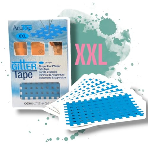 Gittertape XXL AcuTop, 20 Stück, Akupunktur Pflaster (Blau)