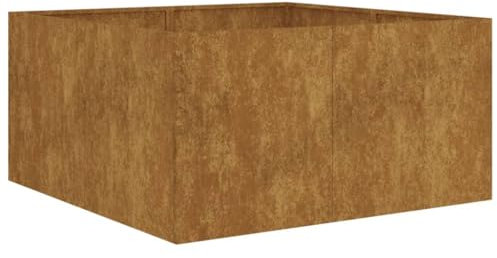 Gecheer Pflanzkübel,Wetterfestes Hochbeet Pflanzkasten Blumenkasten zum Selber Bauen,Blumenbeet Pflanzbeet Gemüsebeet Blumenkübel Kräuterbeet 80 x 80 x 40 cm (L x B x H) Cortenstahl Rostig