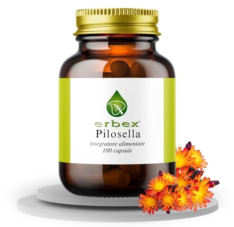 ERBEX Pilosella Integratore Alimentare 100 Capsule | Drenaggio dei Liquidi Corporei, Formula Vegetale