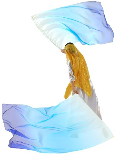 MUNAFIE Anbetungsfahnen 2 Stück Lobpreis Tanz Fahnen Rechteck Regenbogen flagge mit teleskopstab fahnenstange für Tanzaufführung Kirche 16#WEISS-BLAU-MARINE
