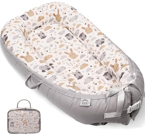 EAQ Babysäng stötfångare baby mjuk andningsbar babysäng för nyfödd gåva 100% bomull baby första utrustning nyfödd
