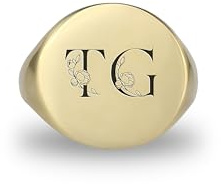 ANEMONE JEWELRY 14k Gold Personalisierter Siegelring Name Eingraviert Ring Sechseck Geformt Ring Geschenk für Sie
