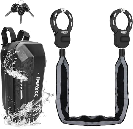 IMAYCC Antivol Menotte Trotinette Electrique, Imperméable à l'eau Cadenas Sac, Antivol Homologué, idéal pour les vélos, Moto, Portail, Clôture, Poussettes, Etc.