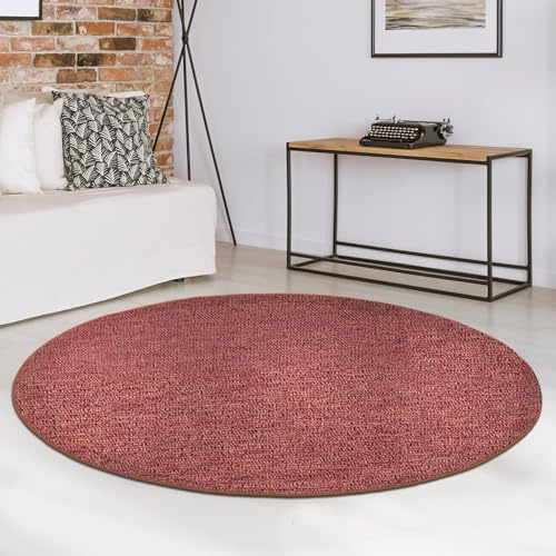 casa pura Tappeto rotondo, diametro 100 cm, terra, antiscivolo e piatto, per corridoio, soggiorno, cucina, camera da letto, ideale anche come base per sedia da scrivania, Londra