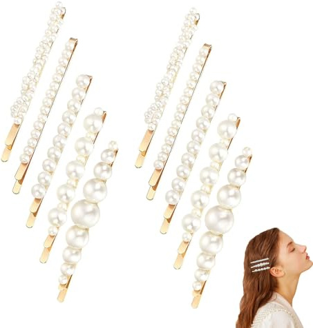 10Pcs Sweet Pearl Hair Clips - Elegant Hair Barrettes & Slides - Accessories for Girls & Women