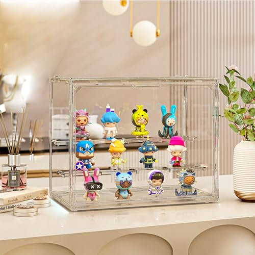 VenCen, Clear Acryl Aufbewahrungs Organizer, Stapelbare Tasche Organizer mit magnetischer Tür Für Geldbörse, Kosmetik, Spielzeug Modellautos MiniFiguren Sammelfiguren (1 Piece, 30x17.9x24.6 CM)