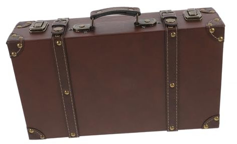 TOPBATHY Deko Koffer Vintage und Leder mit Komfortablem Griff für Dekorative Aufbewahrung und Schaufenster im Vintage Stil