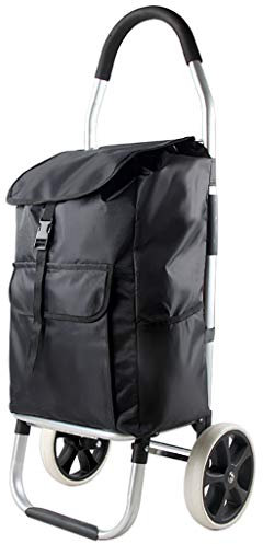 Carrelli a Mano Carrello della Spesa Pieghevole Leggero Portatile con 2 Borse Rotonde per la Spesa ()