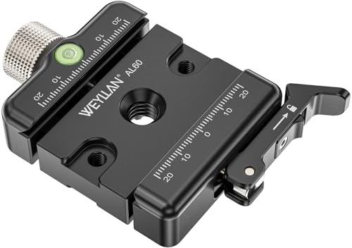 WEYLLAN AL60 Braçadeira de Placa de libertação rápida, braçadeira de Placa de libertação rápida compatível com Arca Swiss, Abrazadera de Placa de liberación rápida, para tripé, monopé, rótula de Bola