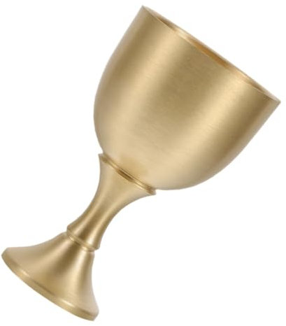DONFAMDS Vaso de Licor de Latón de Cáliz de Latón Retro para Decoración de Hogar Bar Fiesta Medieval o Ceremonia de Iglesia Copa de Vino Clásica