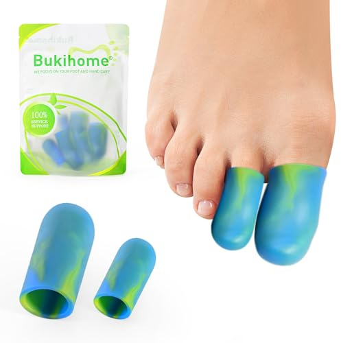 Bukihome Silicone Toe Protectors - 12 Pack Gel Toe Sleeves Toe Protectors - Toe Caps Toe Cushions for Pain Relief, Toe Protection for Corns, Calluses (4L + 8S)