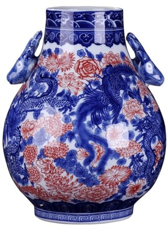 HYUIND ceramic jar Vases For Decor Vases Vase Decoration Ceramic Vase Decoration Blue And White Porcelain Chinese Style Living Room Ornaments Amphora Entrance Decoration