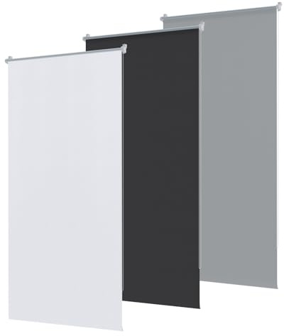 UISEBRT Verdunklungsrollo ohne Bohren Rollos für Fenster 90x160 cm Klemmfix Rollo Seitenzugrollo Sichtschutz Sonnenschutz (Grau)