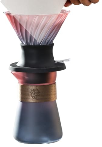 Generiskt handfilter för kaffe – pour over kaffebryggare inklusive bryggkopp | Med filtrering, avtagbar och färggradient, för make far mor flickvän pojkvän