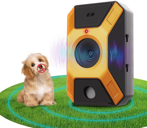 Outdoor Antibell für Hunde,Ultraschall Hunde Anti Bellen Gerät,3 Einstellbare Frequenz Automatisches Anti Bellen Gerät,Wiederaufladbares Antibell für Kleine Mittel Große Hunde,Sicher Hundebellen