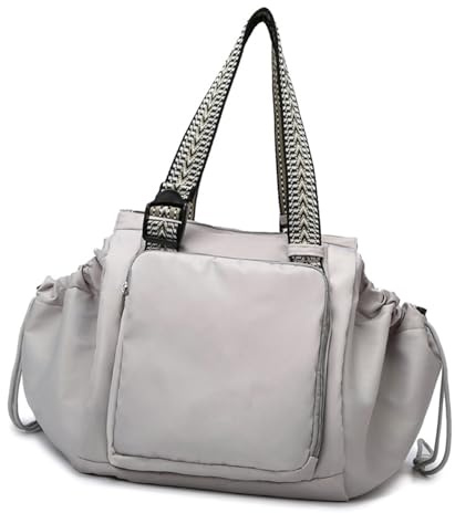 Pocoiau Wickeltasche, Rucksack, Handtasche, mehrere Fächer, Reisen, für Damen, spritzwassergeschützt, große Kapazität, Schultertaschen, Wickelrucksack, grau