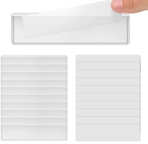 10 Stück Etikettenhalter, selbstklebendes Regal, Regal, Index, Kunststoff-Schubladen, Aufbewahrungsbehälter, Etikettenhalter, für Aktenschrank Aktenbeschriftung Schulbibliothek