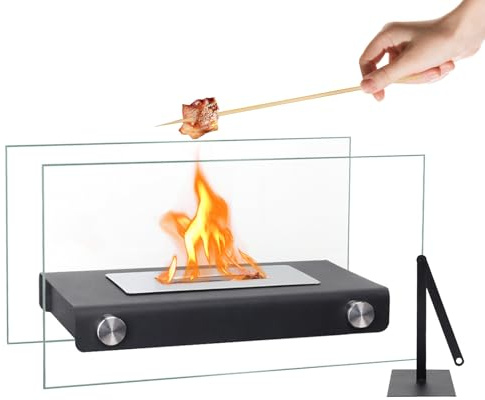 Focolare Per Tavolo, Resistente al, Decorativo e Portatile, con Schermo in, Per Uso In Interni Ed Esterni Come Casa Soggiorno Camera Da Giardino Patio Cortile