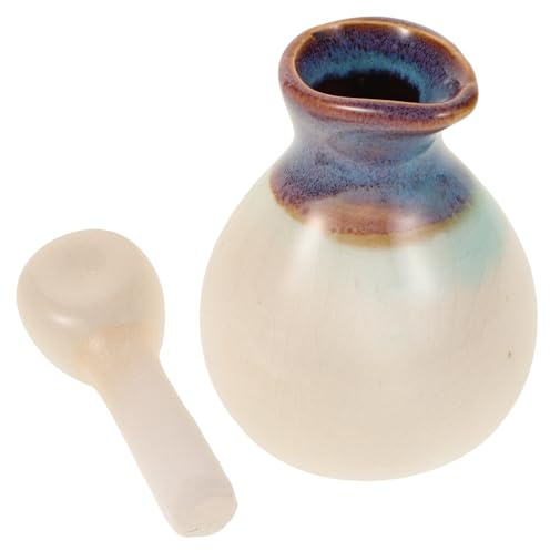 DIYEAH Difusor de Aceites Esenciales Cerámico de Color Claro Frasco Vacío para Aromaterapia Dispensador de Aceite para Spa y Salón de Belleza de Masaje Tailandés de Aromaterapia