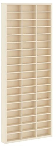 fsahslih Wanddisplay-Case Setzkasten Beige 30 x 4,5 x 75 cm Holzwerkstoff Wandregal mit 54 Fächern für Sammlerstücke Figuren und Modellautos Schaukasten zur Wandmontage für das Wohnzimmer