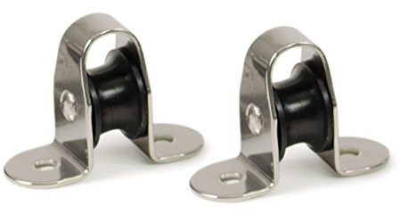 wellenshop 2X Umlenkrolle Seilrolle Stehblock für Seil Ø 8mm Edelstahl Kunststoff Nylon Mini-Block