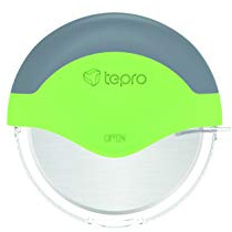 tepro Pizzaschneider mit Edelstahl-Klinge, herausnehmbar, Soft-Touch-Griff, Schneideschutz klappbar, leicht zu reinigen, hochwertiger Pizza-Cutter für müheloses Schneiden