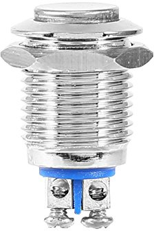 Akozon Druckknopfschalter, Wasserdichter Metall 12mm Startknopf-vorübergehender Druckknopf-elektrischer Schalter