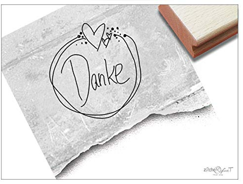 Stempel Textstempel DANKE in Handschrift - Schriftstempel Karten Briefe Geschenkanhänger Geschenk Basteln Deko - zAcheR-fineT
