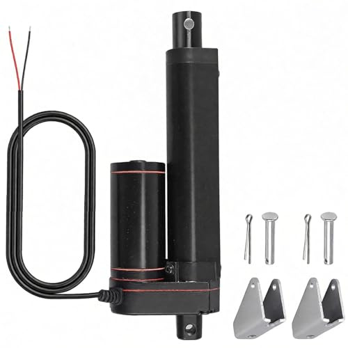 Justech 750N 100mm Linearmotor Verstellantrieb Lineartechnik Toröffner Linear Actuator Motor 12V DC Electric Motor Putter Gleichstrommotor Elektro Zylinder Schubstangenmotor - Schwarz