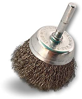 Brosse rotative métallique coupe Ø 50 mm | Lot de 10 | Sur tige Ø 6 mm | Fil inox Ø 0,30 mm dur | Pour perceuse ou visseuse à mandrin | Kibros 2550ITx10