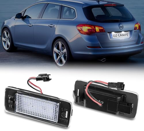 OZ-LAMPE LED Kennzeichenbeleuchtung für Op-el Astra J Estate Zafira C, Kennzeichen mit CAN-Bus, Nummernschildbeleuchtung LED 2 Stücke 18 * 2835 SMD