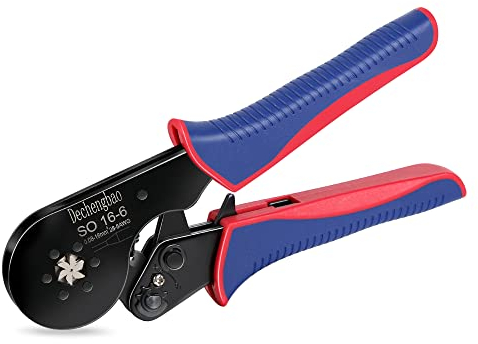 Aderendhülsen-Crimpzange, Dechengbao 16-6 Sechskant-Sägezahn-Crimpzange mit Ratsche, Bereich AWG 30-5 (0,08-16 mm²) Aderendhülsen-Crimpzange, Ratschen-Crimpzange (16-6 single crimper)