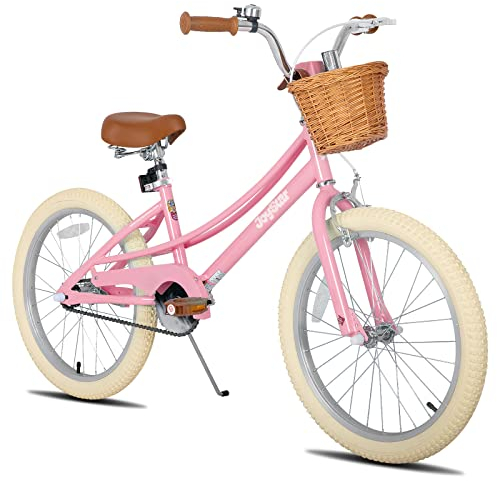 JOYSTAR 20 Zoll Kinderfahrrad für 7-10 jährige Mädchen, 20 Zoll mit Ständer & Korb, Kinderfahrrad,rosa