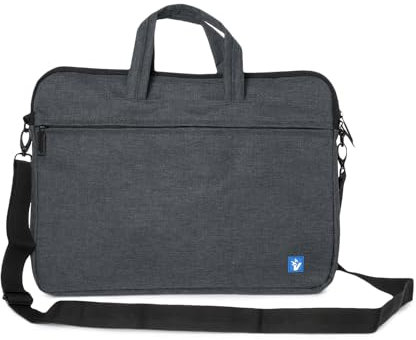 VulTech Borsa Tracolla Laptop 15-15,6, Custodia PC Compatibile con MacBook Pro/Air, HP, Lenovo, Dell, Asus – Vano Imbottito, Tasca Frontale, Fascia per Trolley, Tracolla Rimovibile, Grigio