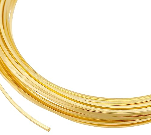 BENECREAT 5 m (16,4 fot) 14K guldpläterad fyrkantig koppartråd, 0,8 x 0,8 mm, guld koppartråd för smycken, pärlarbete, hantverk