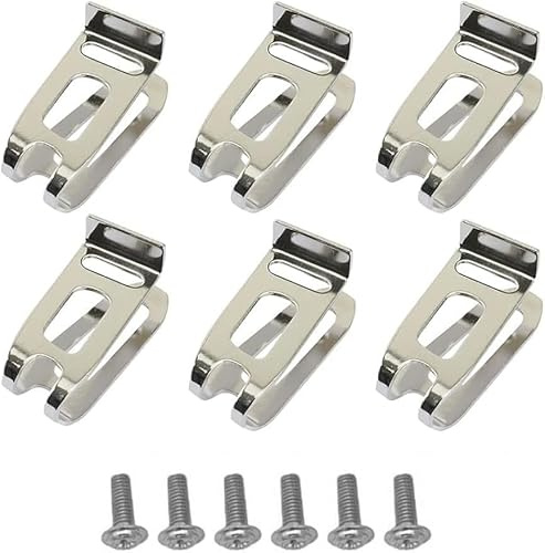 Ersatz-Gürtelhaken-Clip, 6 Stück, Edelstahl, Treiber-Gürtelclip, Bohrer-Clip, Haken-Werkzeug mit Schrauben, kompatibel mit Makita 18 V LXT Akku-Bohrmaschinen