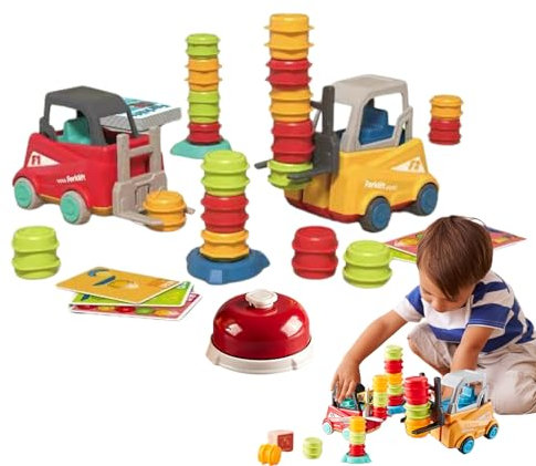 YUNFANG Jouet de Chariot élévateur, Chariot élévateur pour,Chariot élévateur transportant des Jouets empilables - Activités d'apprentissage éducatives pour Les garçons et Filles âgés de 3 Ans