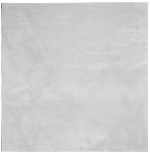 vidaXL Teppich HUARTE Kurzflor Weich und Waschbar Grau 120x120 cm