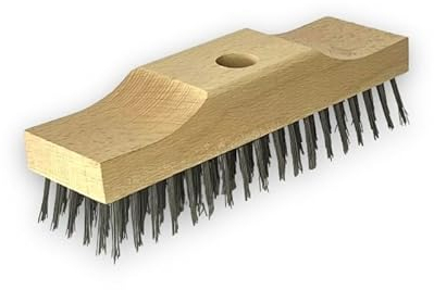 Stahlschrubber Schrubber ohne Stiel (Breite 6 cm/Länge 22 cm, Stahldraht glatt, mit Stielloch ø 23 mm, Borstenhöhe 35 mm)