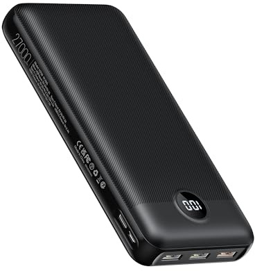 VEGER Power Bank 27000mAh, 20W PD Externe Handyakkus Schnelles Aufladen | USB C Powerbank mit 4 Ausgängen und 2 Eingängen LED Tragbares Ladegerät, Kompatibel mit iPhone iPad Samsung Huawei Tablet usw