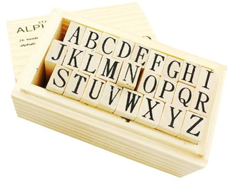 Operitacx 1 Satz Stempel Des Englischen Alphabets Englischer Briefstempel Holzstempel Hochzeitsfotoalben Holz Diy Stempel Holzblock Diy Sammelalbum Jahrgang Gummi Dichtungen Student