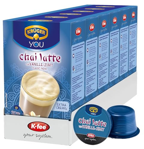 KRÜGER Chai Latte Vanille-Zimt Kapseln, 96 Kapseln für K-fee System