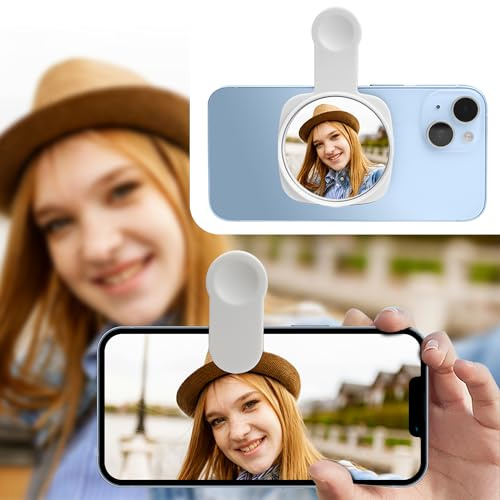 Handy-Rückkamera Selfie-Spiegel - Sehen Sie, wie Sie in der Rückkamera Aussehen - für High-Definition-Fotos (Weiß)