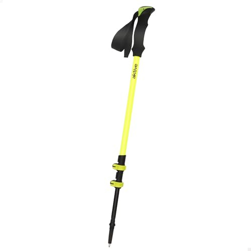 AKTIVE Utdragbar vandringspinne, EVA-handtag, metallspets, justerbar 62–135 cm, snabbstängningssystem, vikt 225 g, justerbar rem, hopfällbara vandringsstavar (54180)
